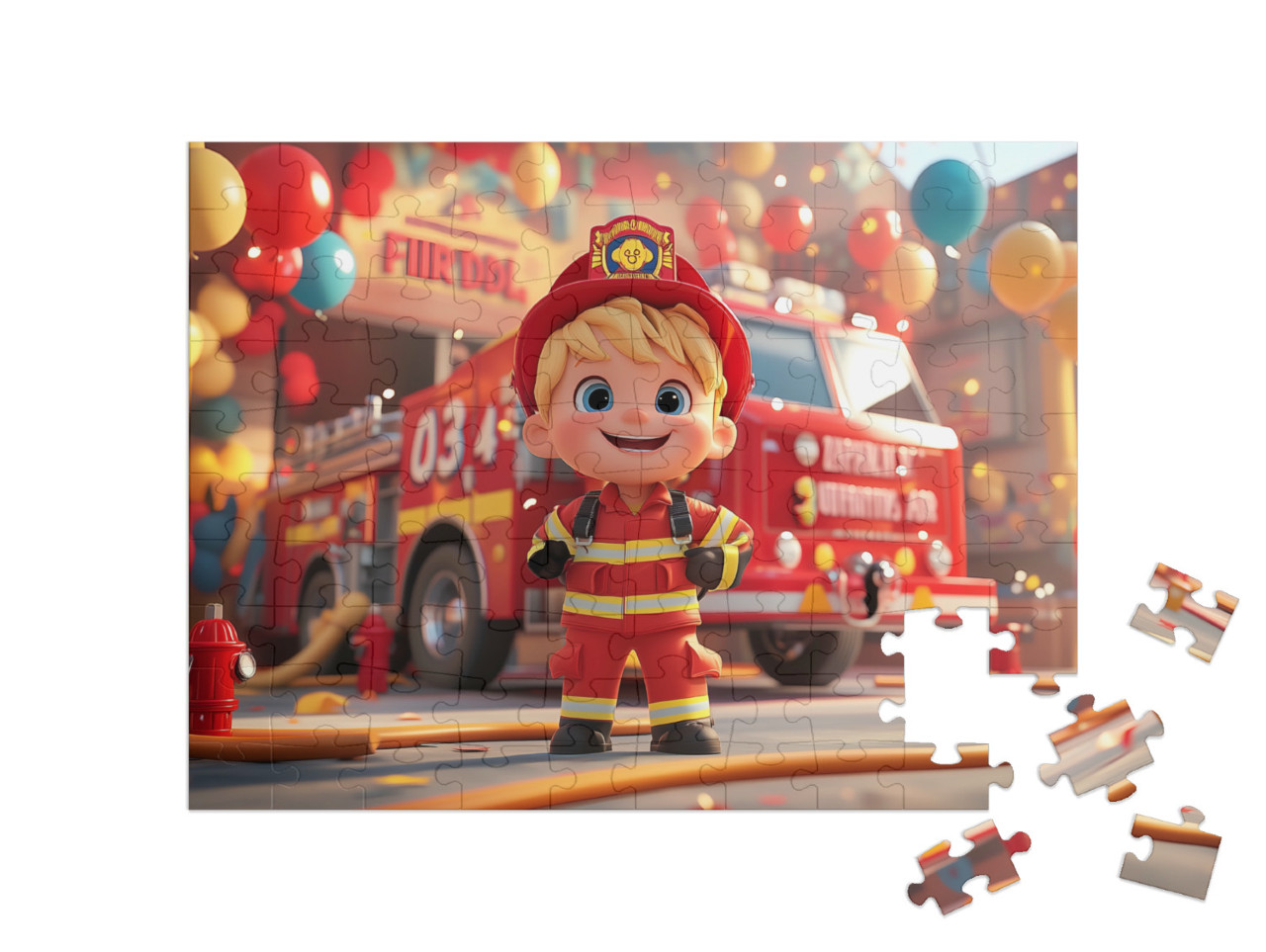 Puzzle 100 Teile „Party auf der Feuerwache“