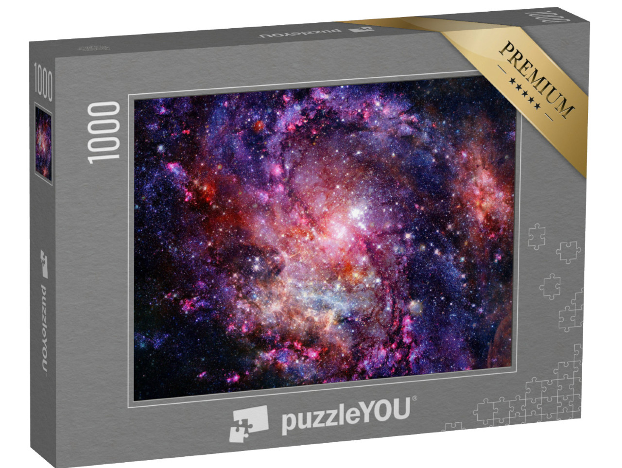 Puzzle 1000 Teile „Kosmischer Galaxienhintergrund mit Nebel, Sternenstaub und leuchtenden Sternen“