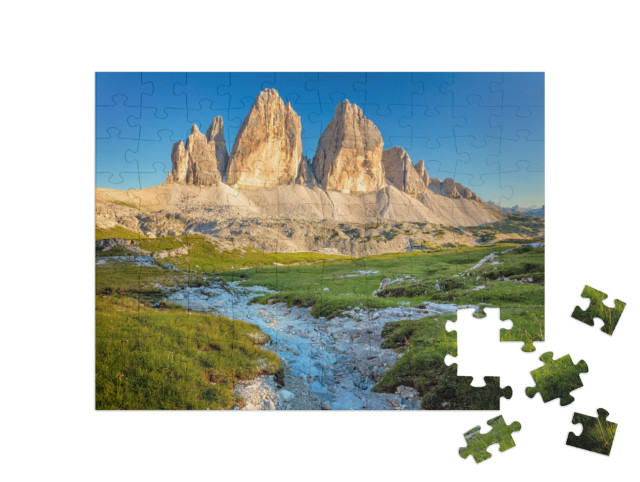 Puzzle 100 Teile „Die berühmten Drei Zinnen in den Dolomiten, Italien“
