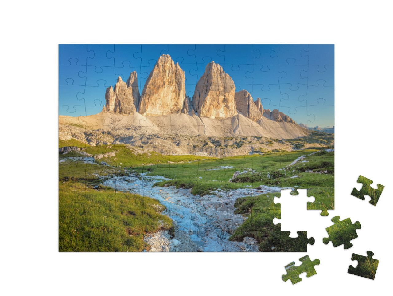Puzzle 100 Teile „Die berühmten Drei Zinnen in den Dolomiten, Italien“