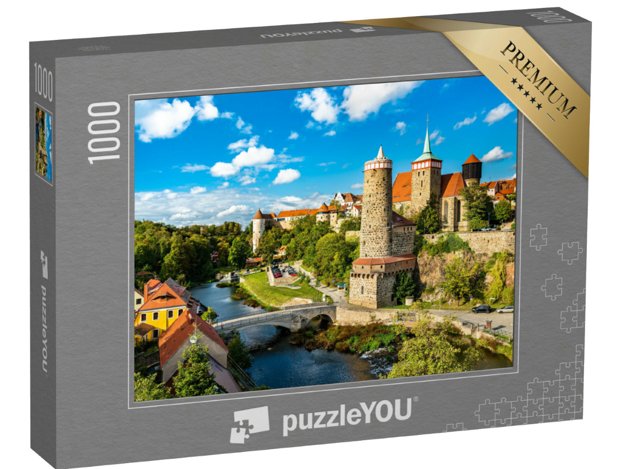 Puzzle 1000 Teile „Blick über die Hauptspree auf Bautzen, Deutschland“