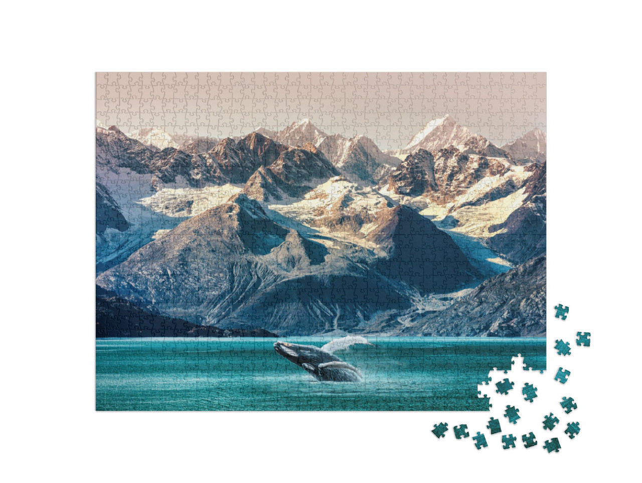 Puzzle 1000 Teile „Whale Watching: Bootsausflug entlang der Küste in Alaska“