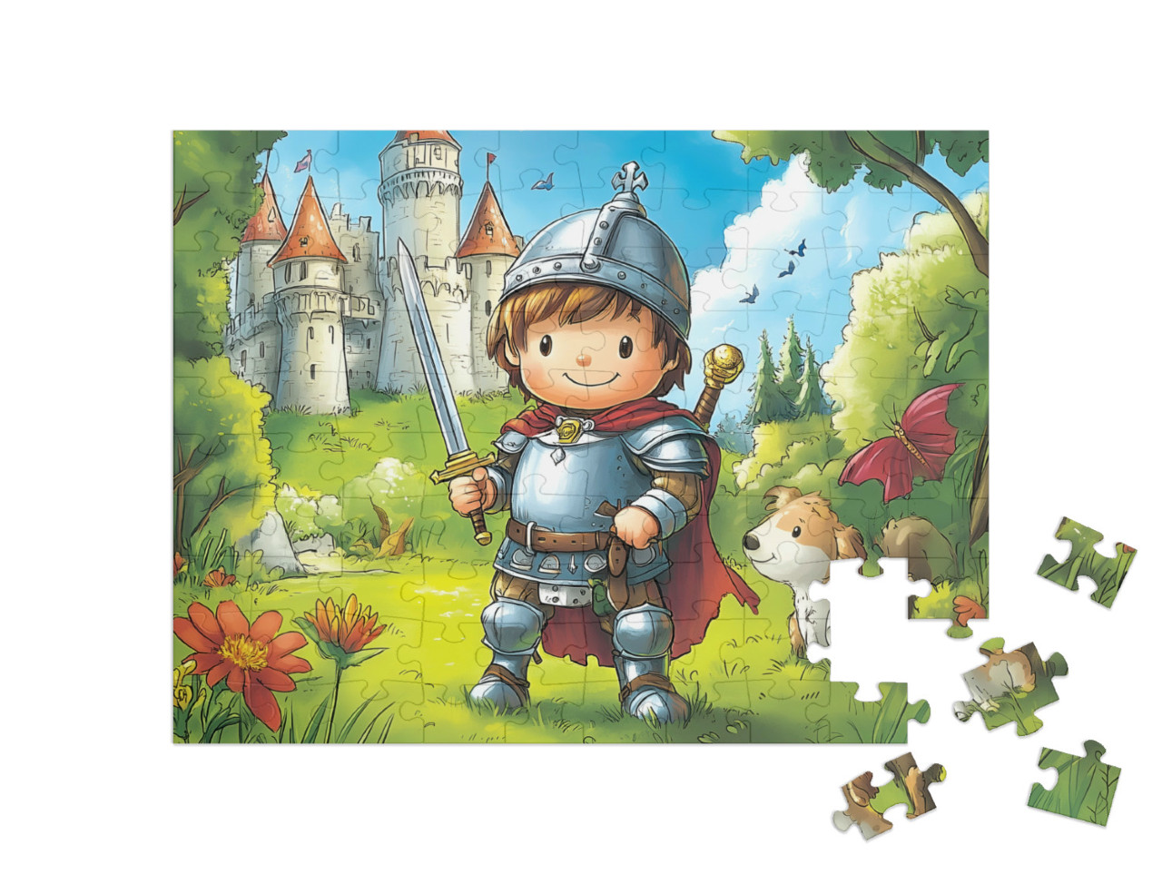 Puzzle 100 Teile „Ritter Ben in glänzender Rüstung“