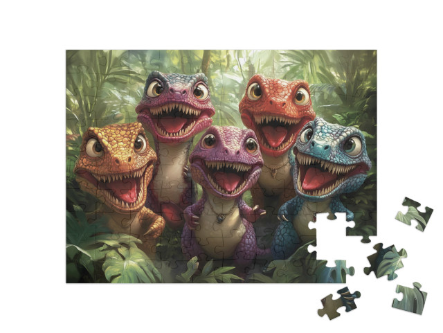 Puzzle 100 Teile „Der Dino Urzeit Chor“