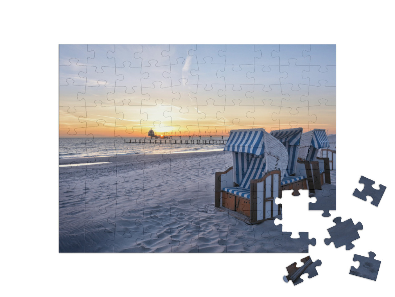 Puzzle 100 Teile „Strand des Ostseebades Zingst“