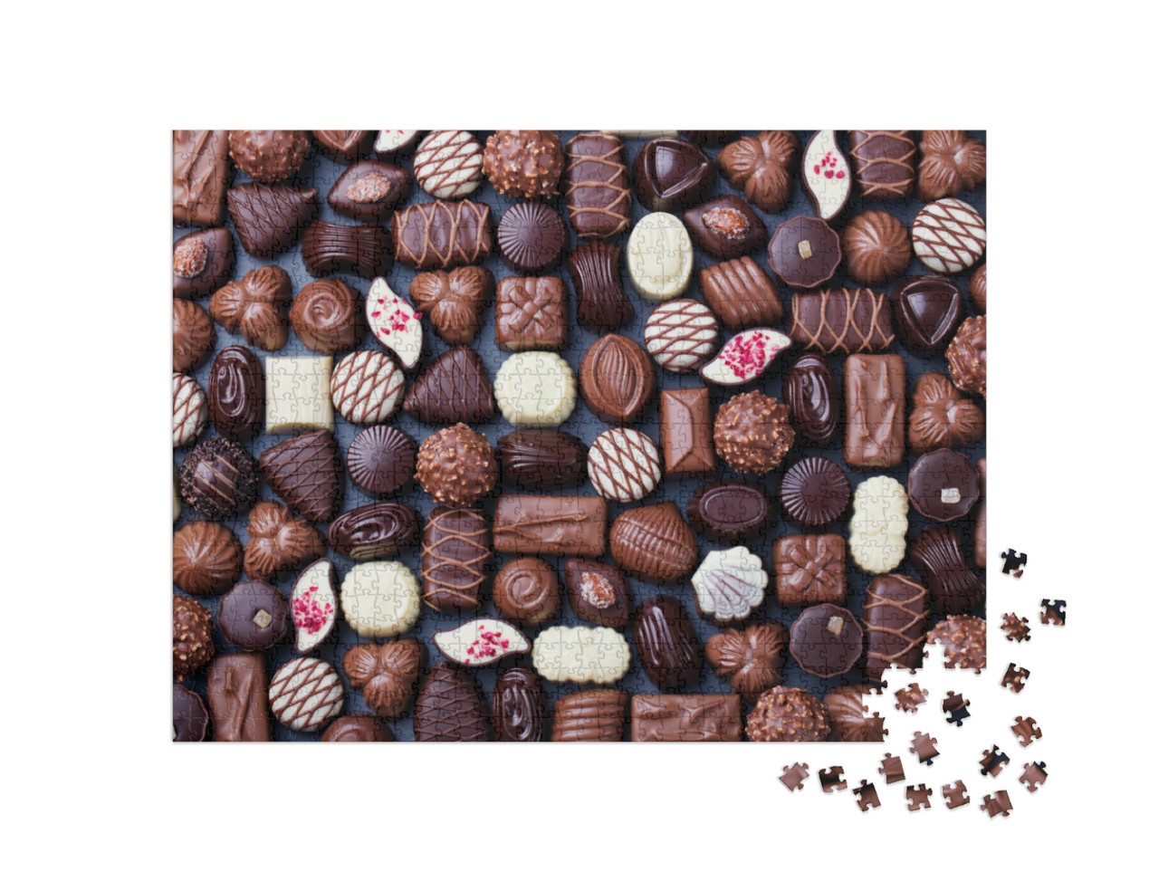 Puzzle 1000 Teile „Sortiment von feinen Schokoladenpralinen“
