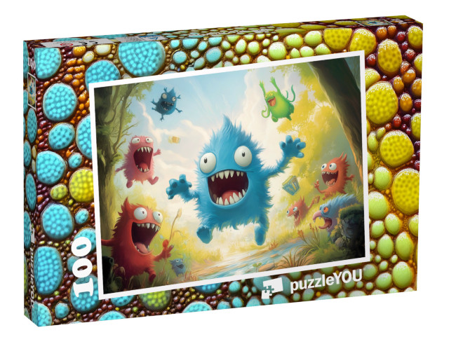 Puzzle 100 Teile „Monster Fangenspielen im Park“