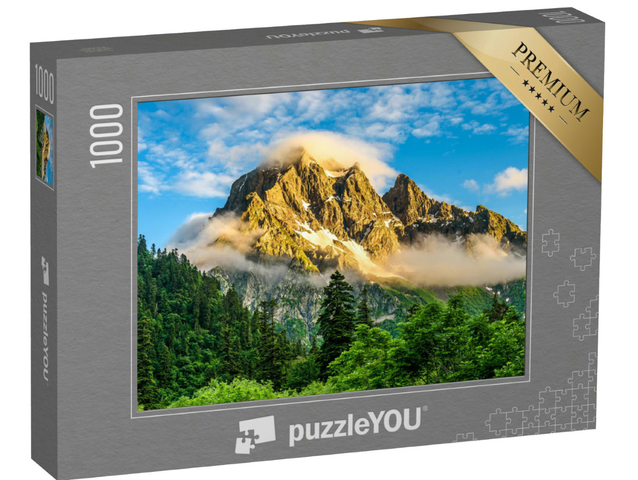 Puzzle 1000 Teile „Atemberaubender Bergipfel am Morgen“