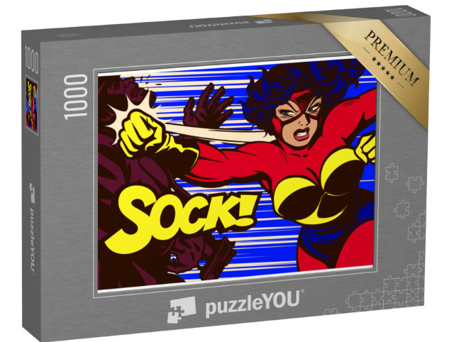 Puzzle 1000 Teile „Pop-Art-Comic: weibliche Superheldin“