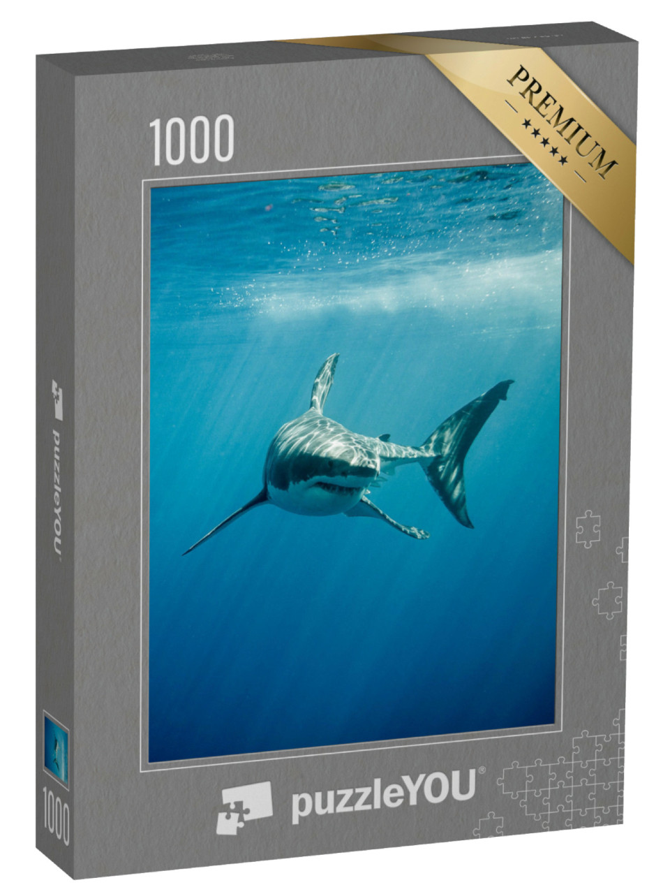 Puzzle 1000 Teile „Weißer Hai im blauen Ozean“