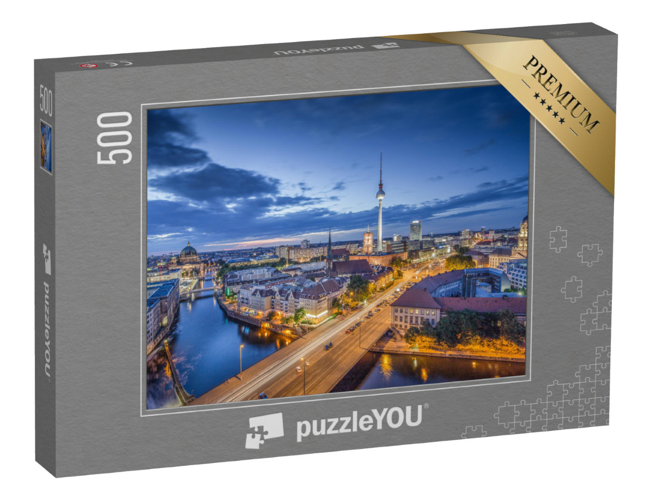 Puzzle 500 Teile „Blick über Berlin am Abend“