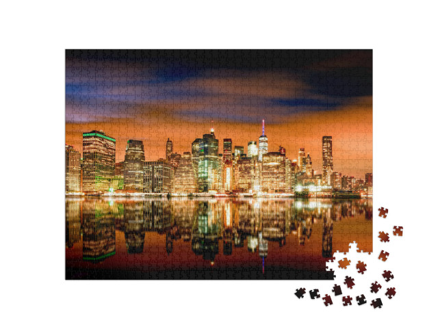 Puzzle 1000 Teile „New York: Skyline mit Brooklyn und Manhattan“