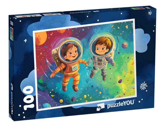 Puzzle 100 Teile „Freundschaft im All“