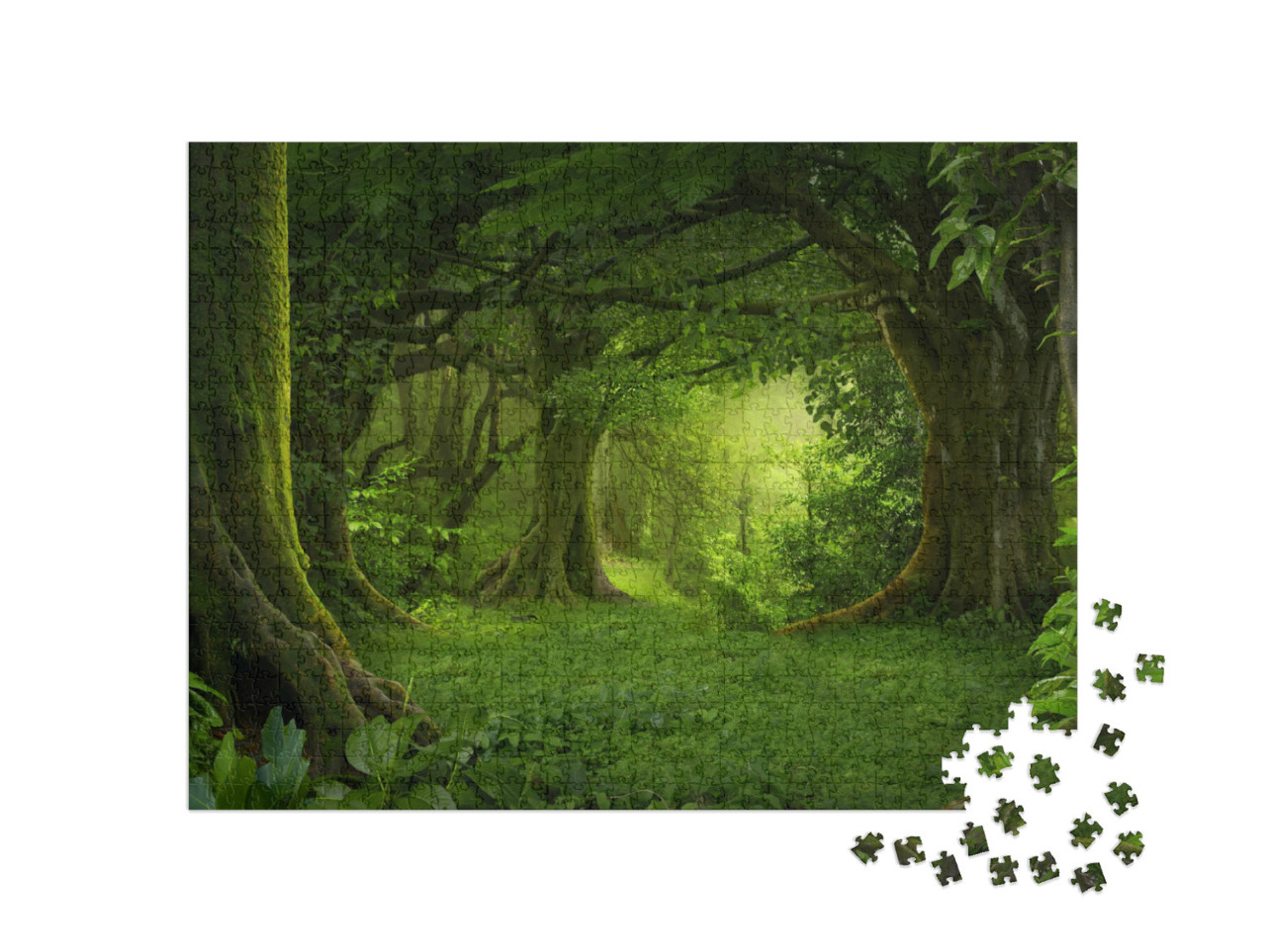 Puzzle 1000 Teile „Tiefe tropische Dschungel in Südostasien im August“
