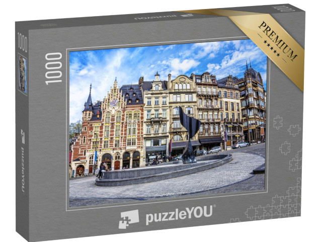 Puzzle 1000 Teile „Traditionelle Gebäude und Häuser von Brüssel, Belgien“