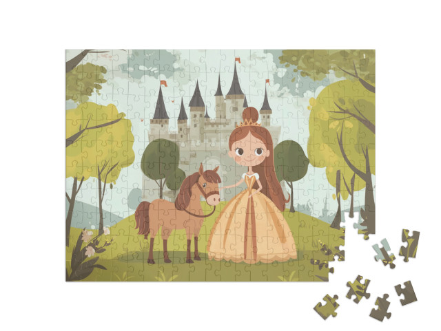 Puzzle 200 Teile „Prinzessin und ihr Traumpferd“