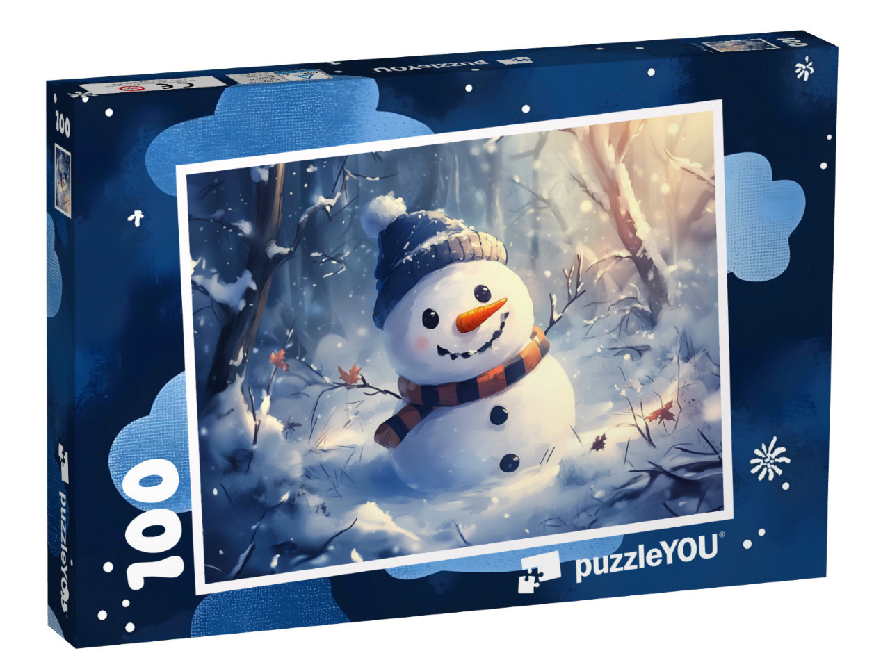 Puzzle 100 Teile „Der schüchterne Schneemann Timmy“