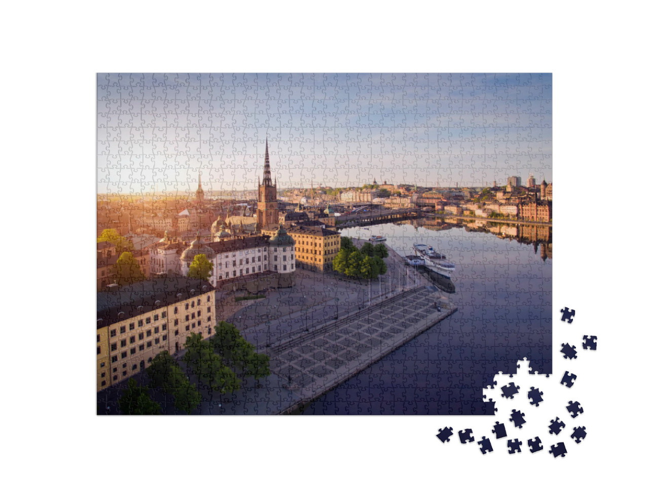 Puzzle 1000 Teile „Luftaufnahme der Stadt Stockholm“