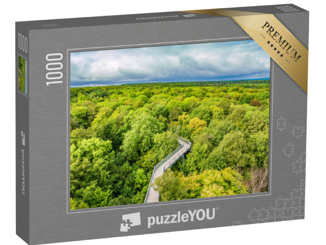 Puzzle 1000 Teile „Baumwipfelpfad durch die Buchenwälder des Nationalparks Hainich, Deutschland“