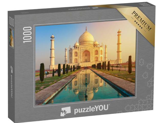 Puzzle 1000 Teile „Ein weltberühmtes Bauwerk: Taj Mahal am Yamuna, Agra, Indien“