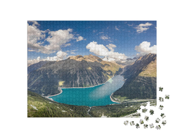 Puzzle 1000 Teile „Schlegeisspeicher in den Zillertaler Alpen, Österreich“