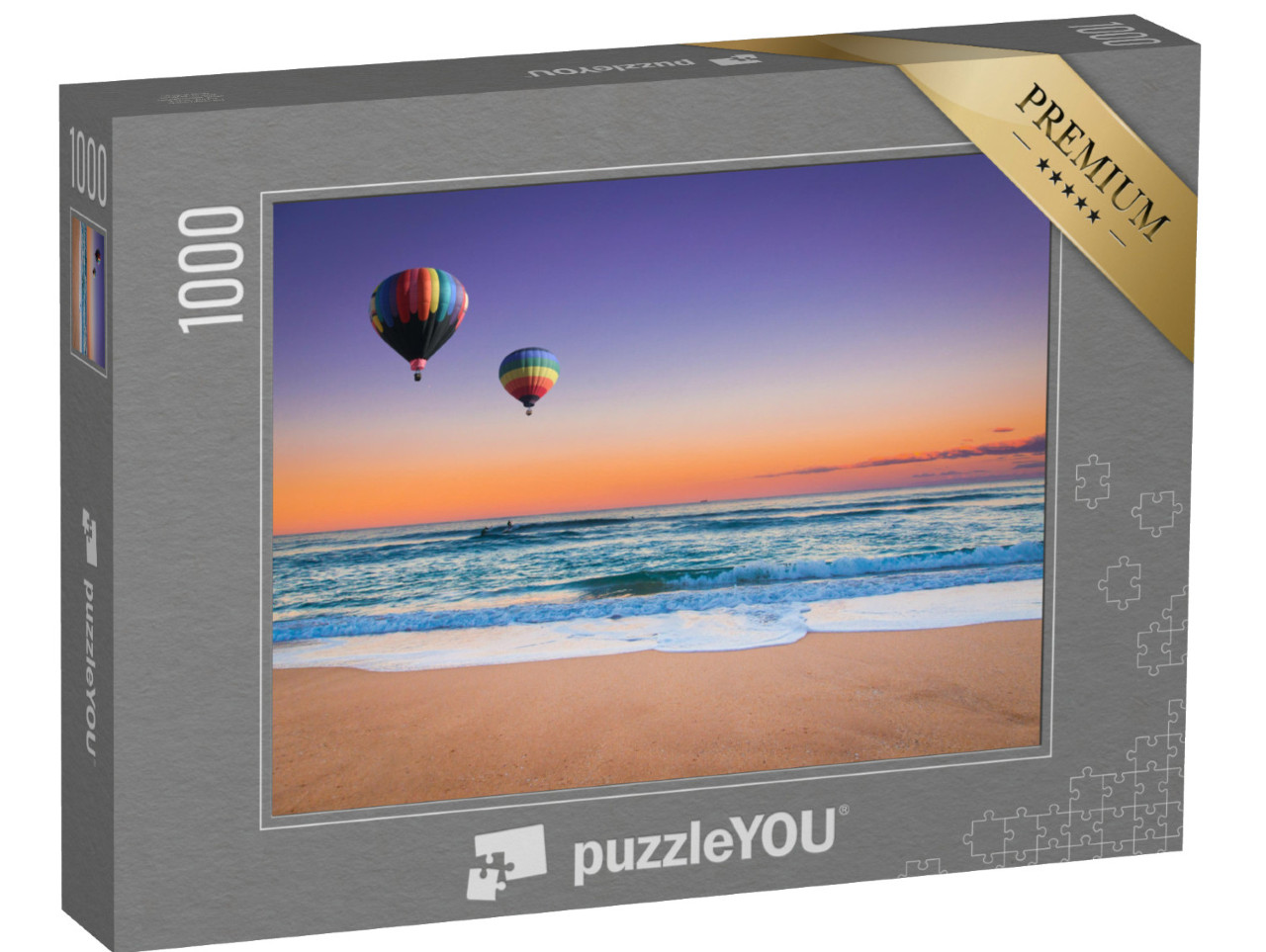 Puzzle 1000 Teile „Heißluftballon über dem Strand von New South Wales, Australien“
