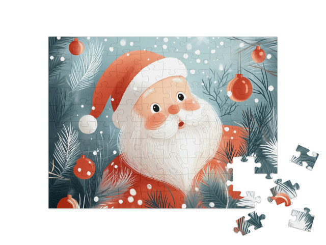 Puzzle 100 Teile „Santa im Winterland“