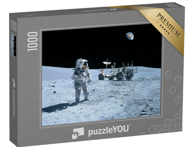 Puzzle 1000 Teile „Astronaut am Mond-Rover, Mond, NASA“