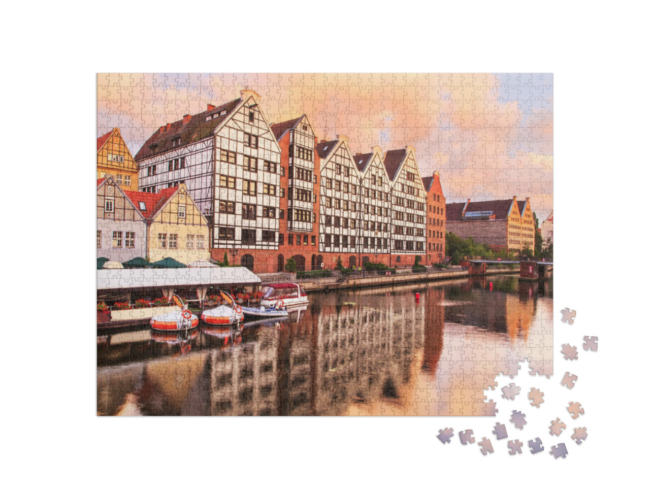 Puzzle 1000 Teile „Malerische Altstadt von Danzig, Polen“