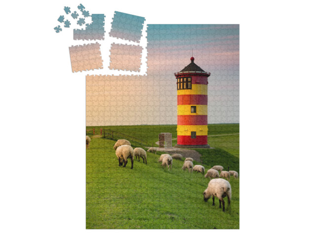 Puzzle „Ein schöner Leuchtturm an der ostfriesischen Küste“ | SMART SORTED® 1000 Teile