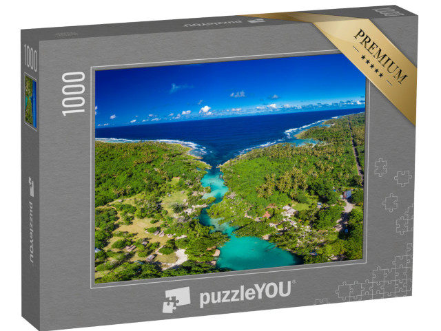 Puzzle 1000 Teile „Drohnenansicht der Blauen Lagune, Port Vila, Efate, Vanuatu“