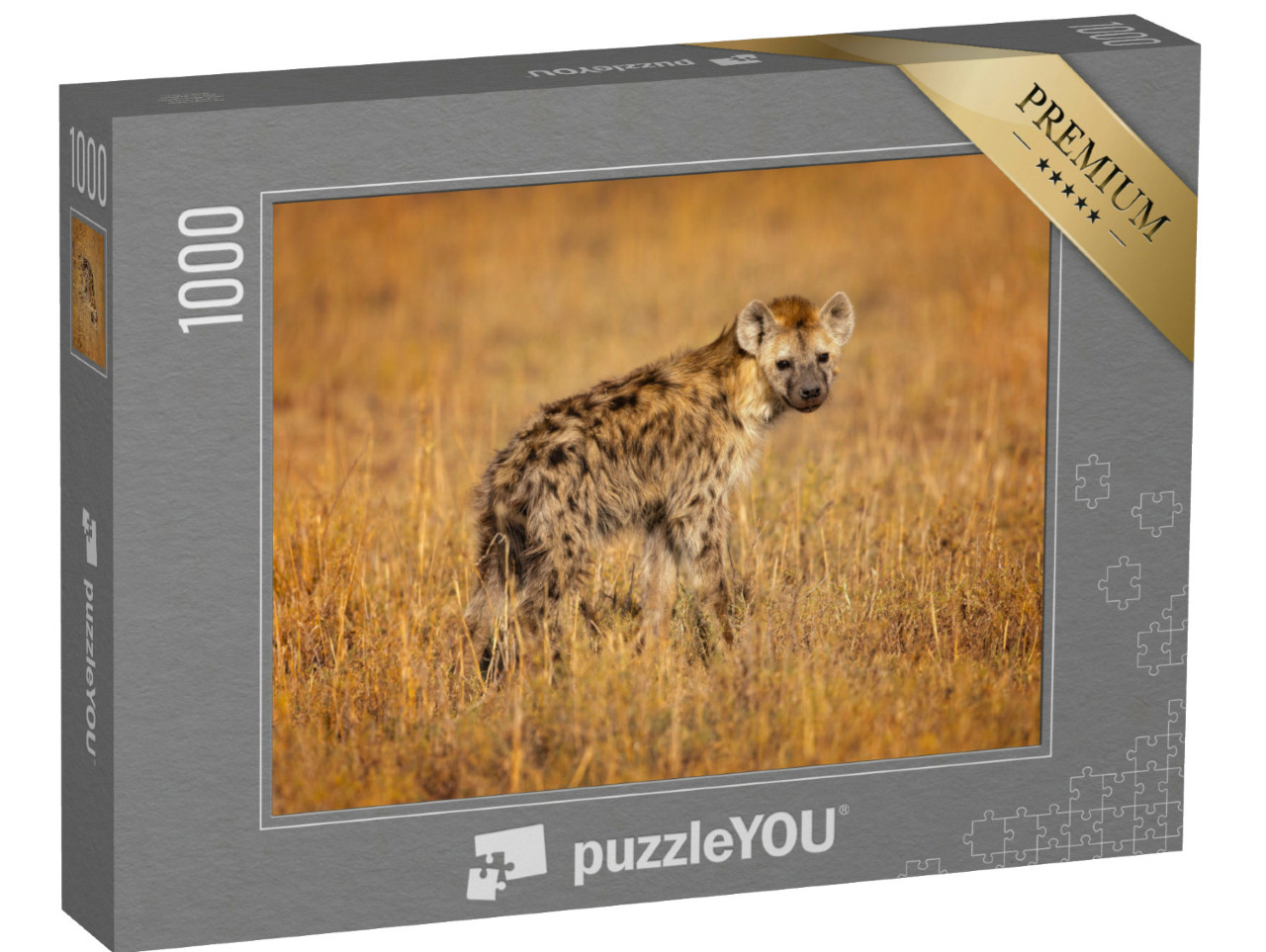 Puzzle 1000 Teile „Tüpfelhyäne, auch bekannt als lachende Hyäne, heimisch in Afrika“