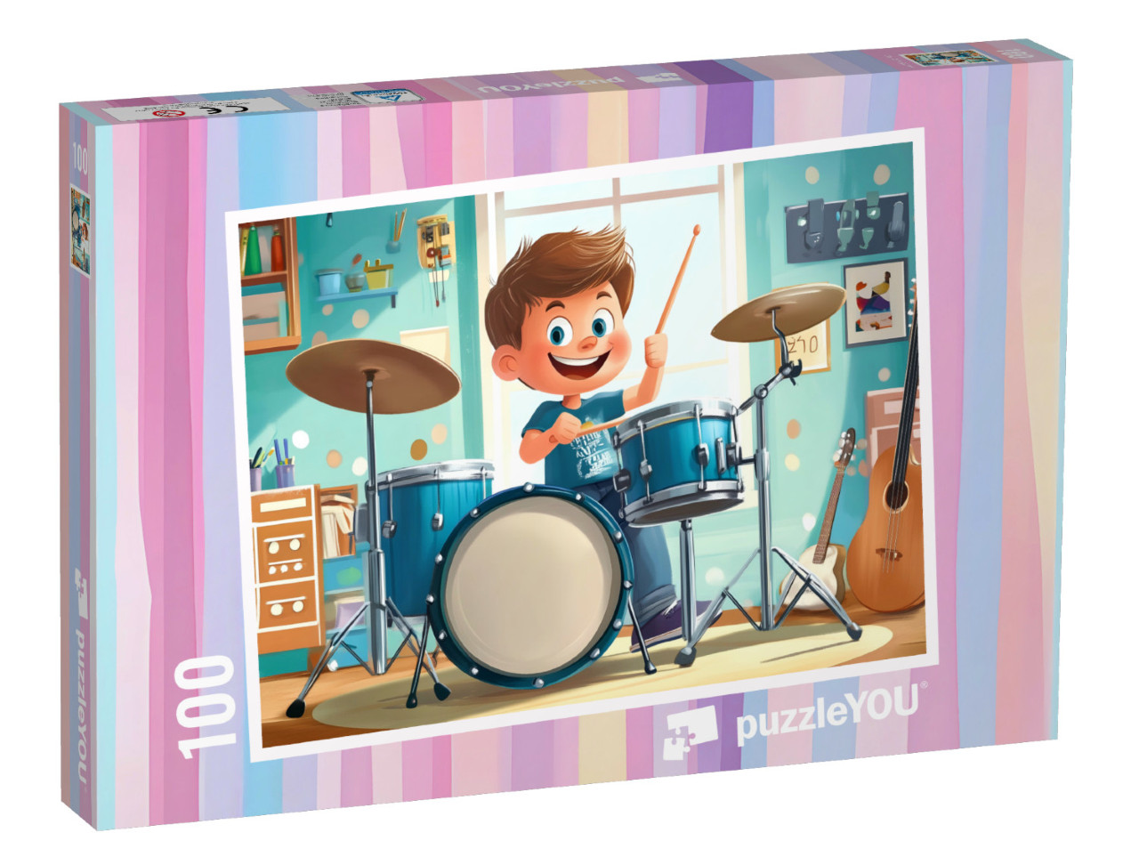 Puzzle 100 Teile „Jimmy macht den Beat am Schlagzeug“