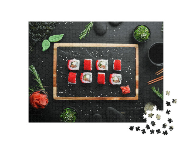 Puzzle 1000 Teile „Frische Sushi-Rolle mit Kaviar“
