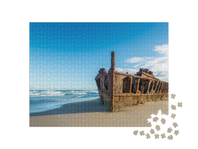 Puzzle 1000 Teile „Historisches Wrack der SS Maheno, Fraser Island, Australien“