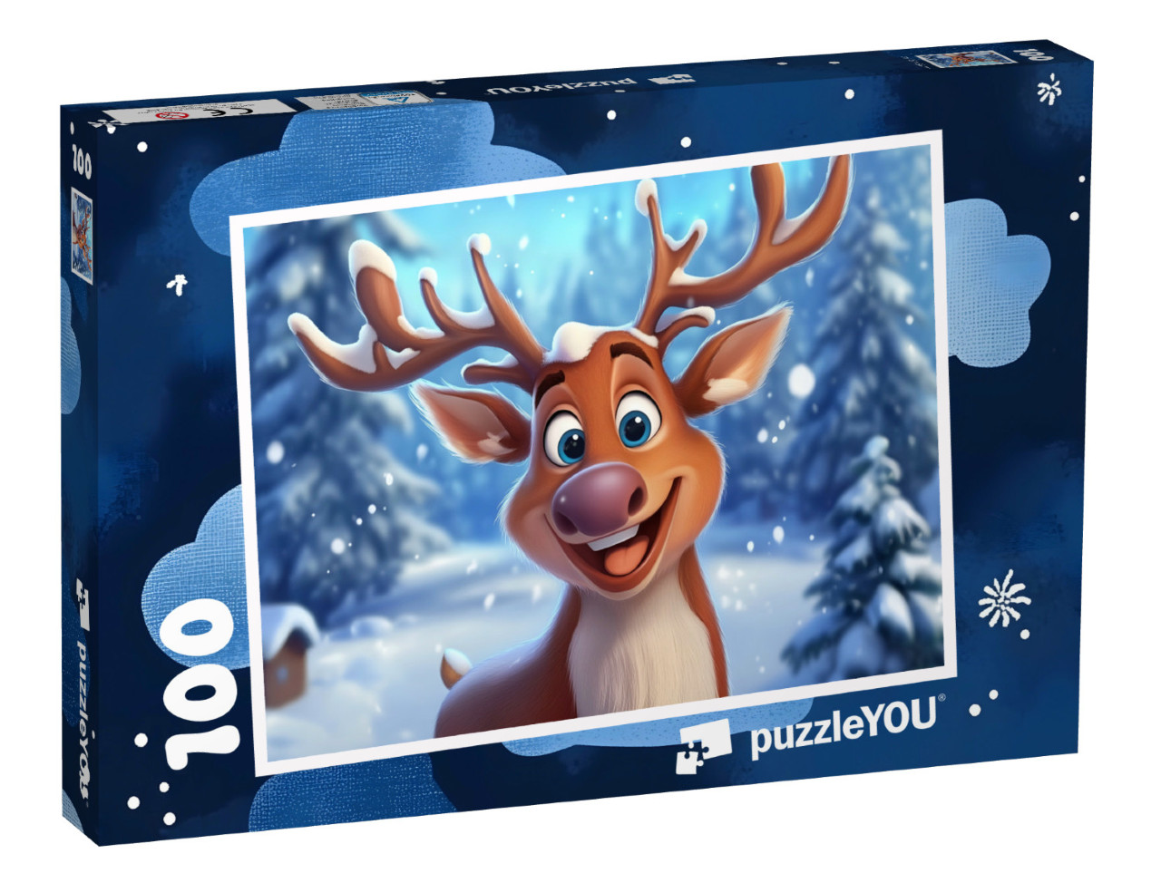 Puzzle 100 Teile „Das fröhliche Rentier“