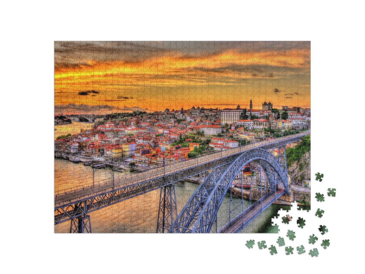 Puzzle 1000 Teile „Porto mit Dom-Luis-Brücke, Portugal“