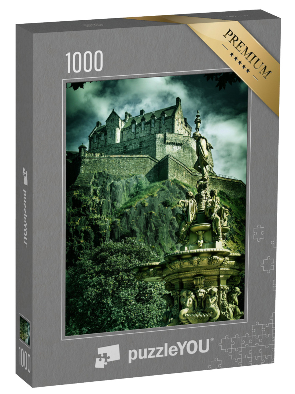 Puzzle 1000 Teile „Aufnahme von Edinburgh Castle, Vintage-Look“