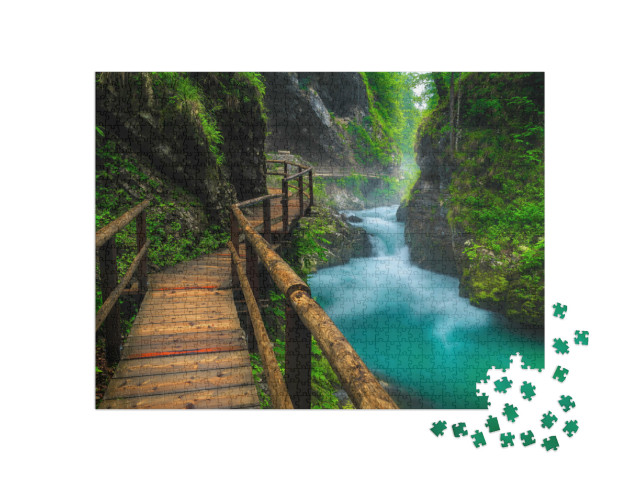 Puzzle 1000 Teile „Schmaler Holzsteg“