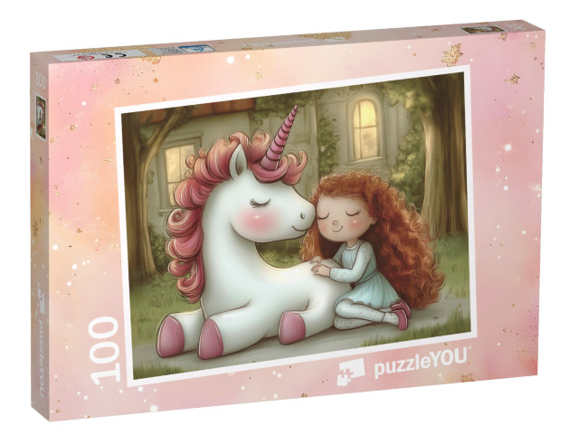 Puzzle 100 Teile „Die Prinzessin und ihr Einhorn-Pony“