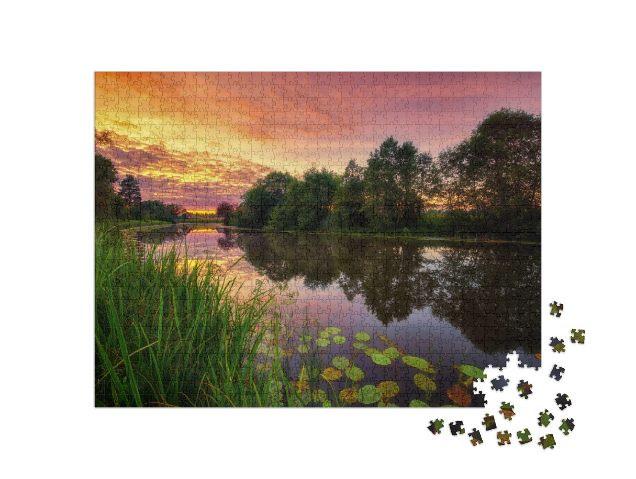 Puzzle 1000 Teile „Sonnenuntergang in der Natur von Estland“