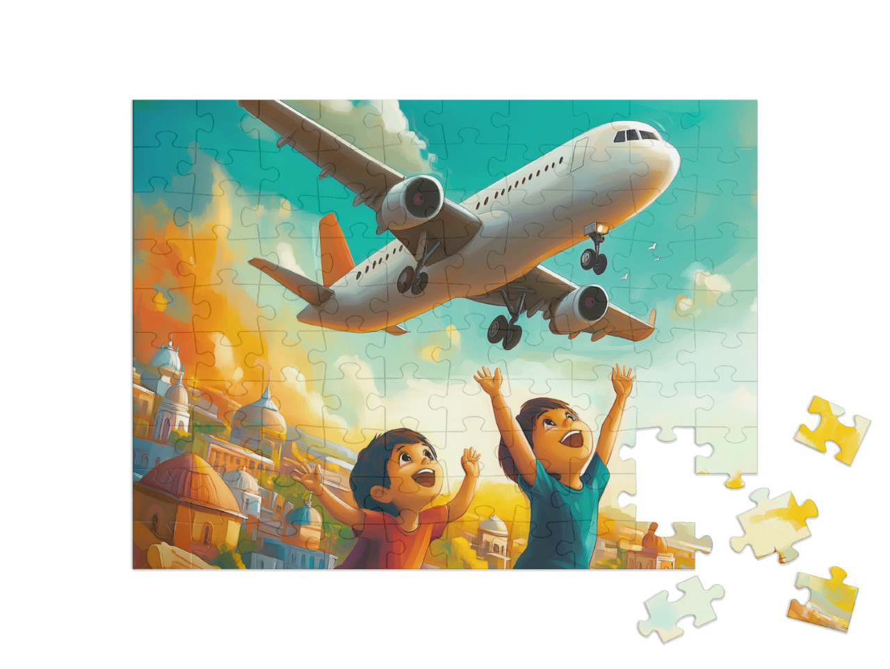Puzzle 100 Teile „Jubel beim Abheben“