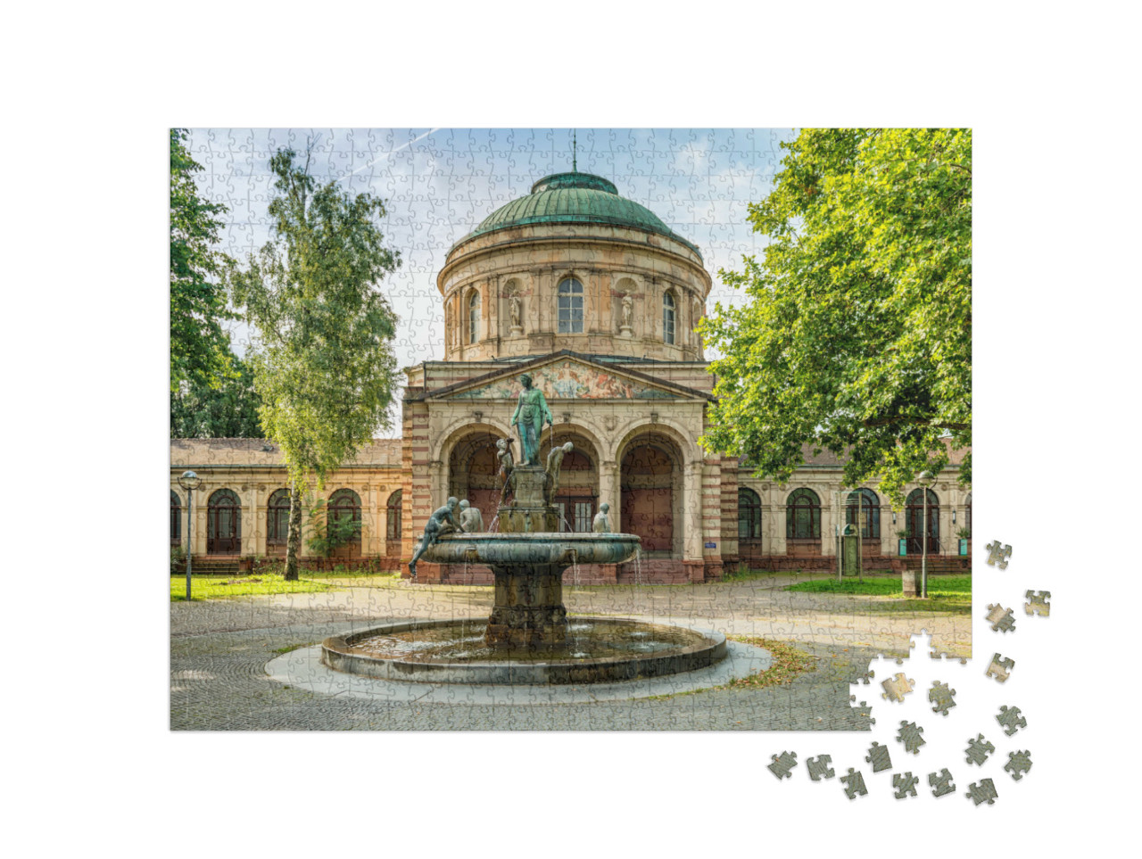 Puzzle 1000 Teile „Hygieia-Brunnen in Karlsruhe“