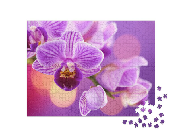 Puzzle 1000 Teile „Makrofotografie: Eine Orchidee“