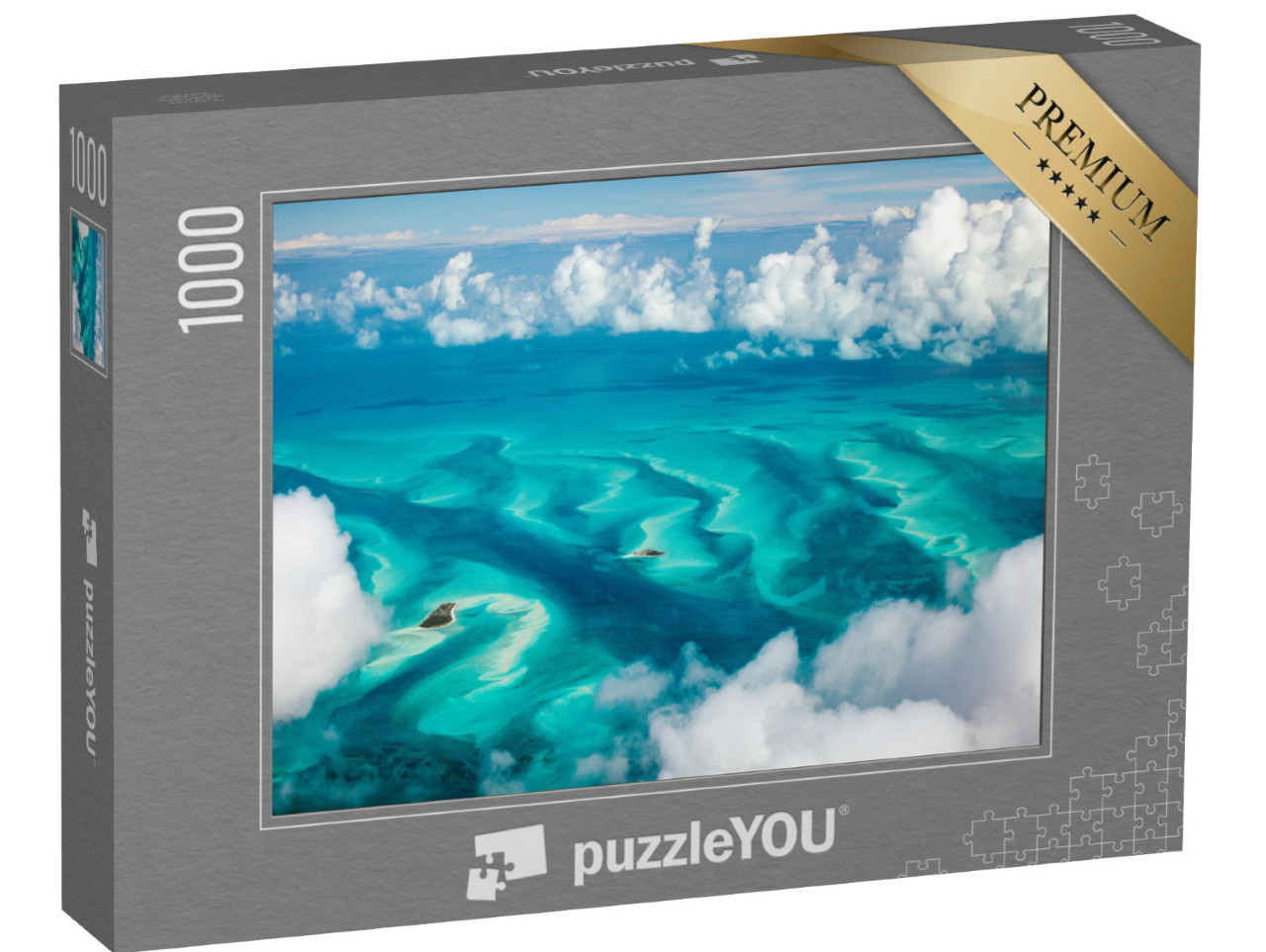 Puzzle 1000 Teile „Meerlandschaft über den Bahamas von oben“