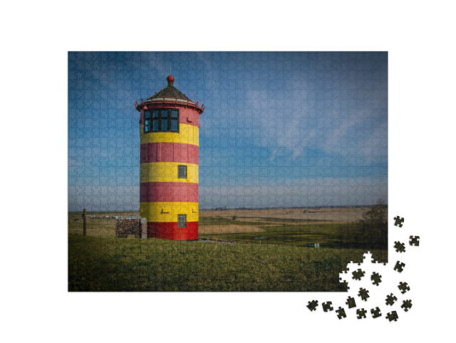 Puzzle 1000 Teile „Leuchtturm in Krummhörn bei Greetsiel in Norddeutschland“