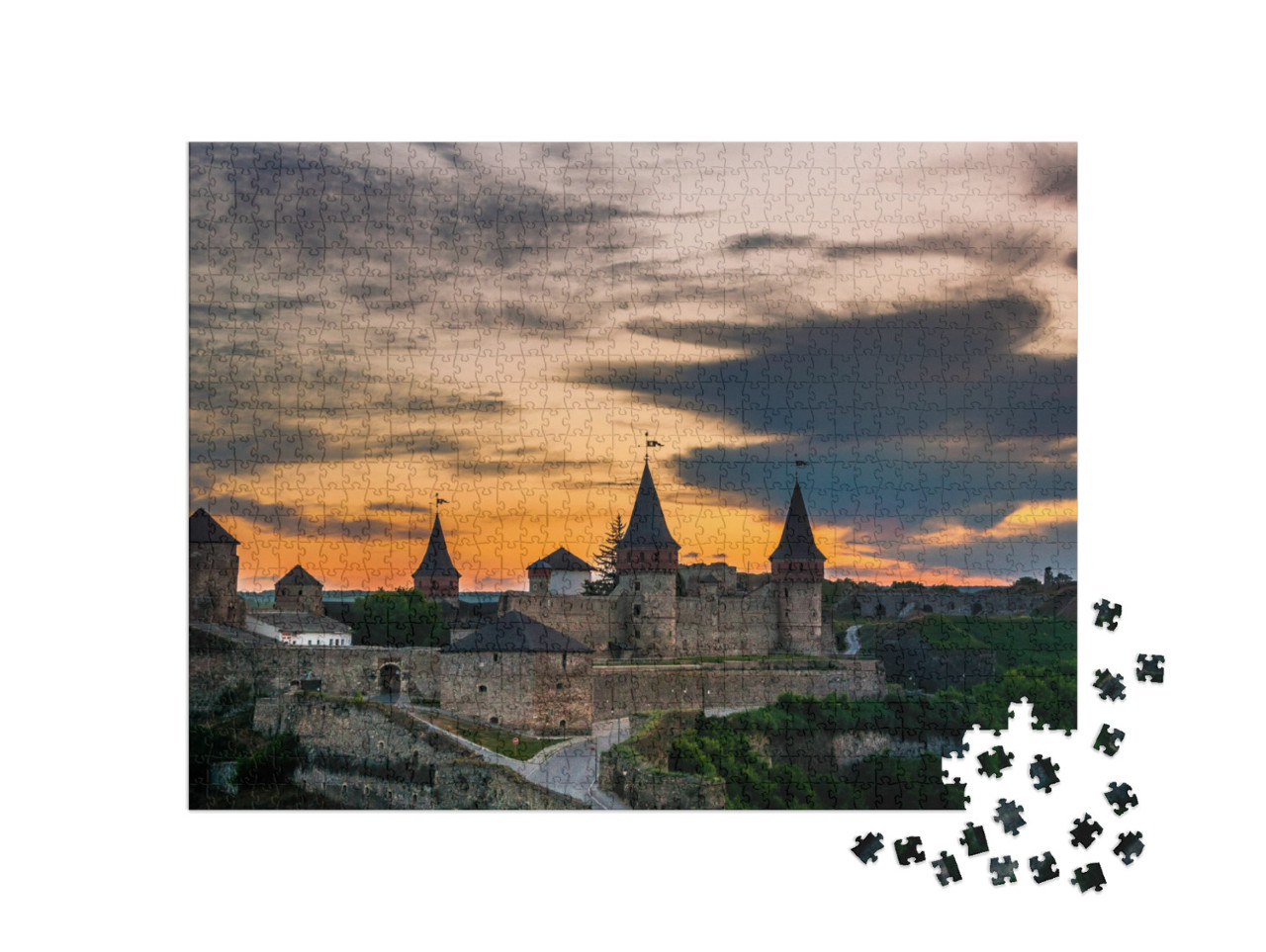 Puzzle 1000 Teile „Festung Kamyanets-Podilskiy, Ukraine.“