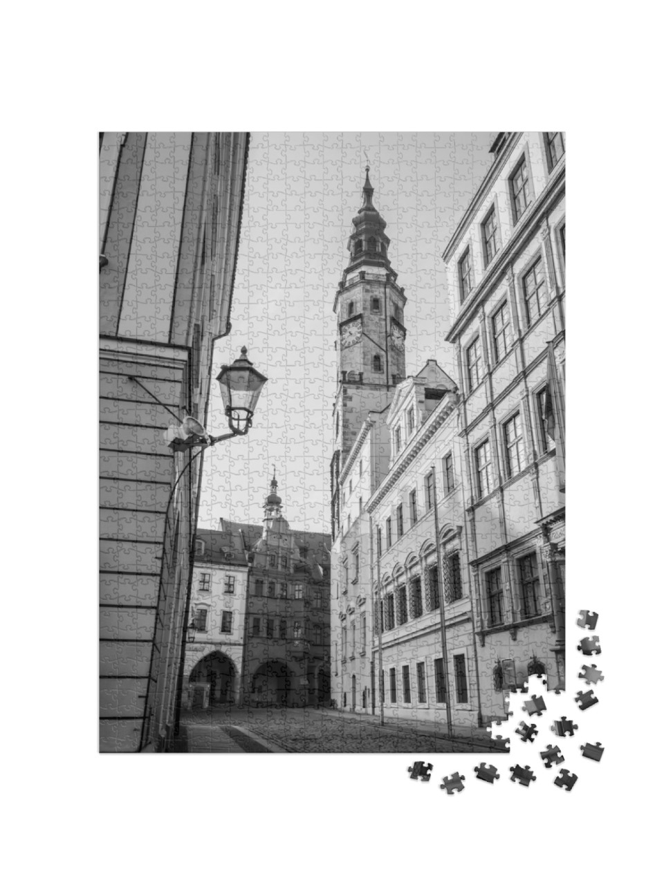 Puzzle 1000 Teile „Schonhof, Görlitz, schwarz-weiß“