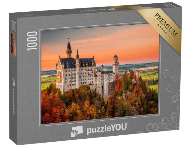 Puzzle 1000 Teile „Schloss Neuschwanstein im herbstlichen Sonnenuntergang“