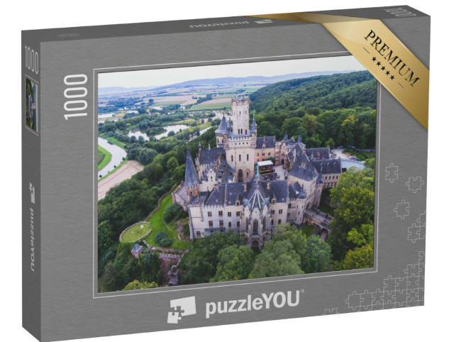 Puzzle 1000 Teile „Schloss Marienburg bei Hannover, Luftaufnahme, Niedersachen, Deutschland“
